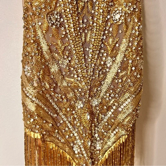 LoveSohnaDesigns Elegant Gold Embellished Mini Dress - (Custom Size) - Picture 7 of 15